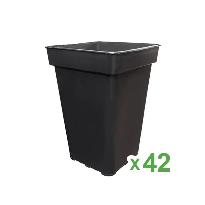 Pack 42 Macetas Cuadradas Negras- 7 lt. JBQ
