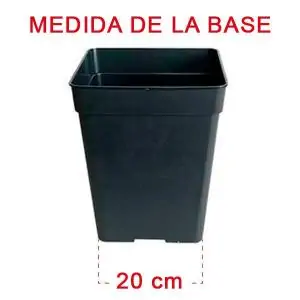 Pack 20 Macetas Cuadradas Negras - 20 lt. JBQ