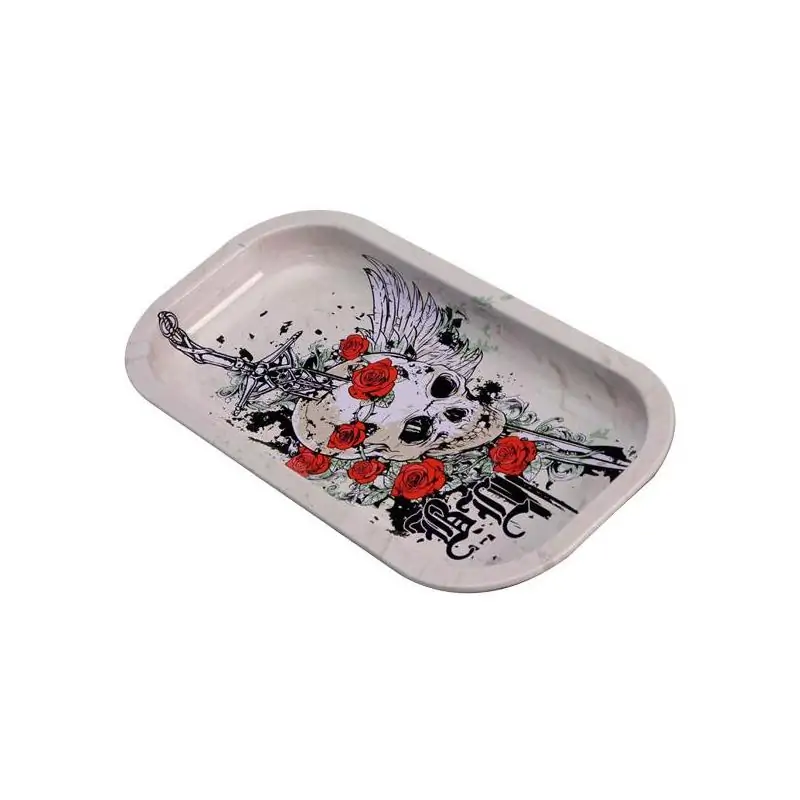 Bandeja Metal 20x10 cm. Skull Roses