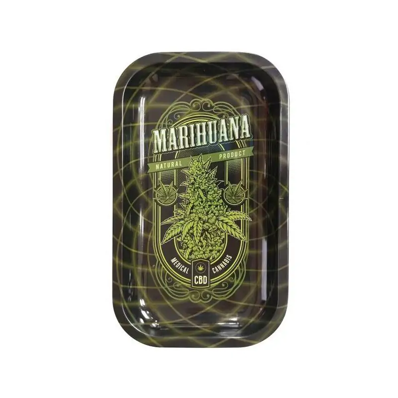 Bandeja Metal 27x16 cm. Marihuana CBD