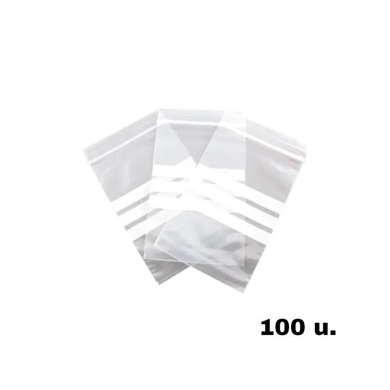 Bolsa Plastico Zip Autocierre 14 x 14 cm. (100 u.)