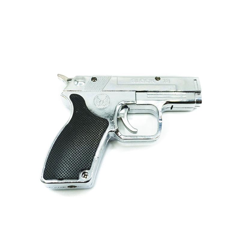 Mechero Soplete Pistola Glock 18 Plata