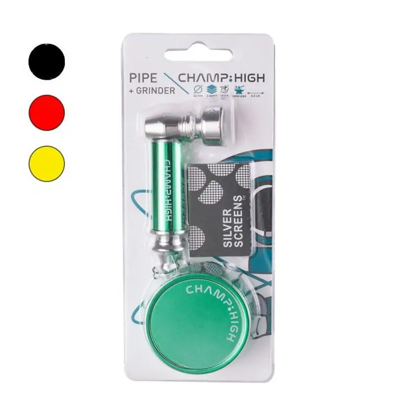 Pipa Metal +Rejillas + Grinder 65 mm. Mix Color
