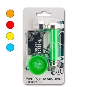 Pipa Metal +Rejillas + Grinder 30 mm. Mix Color