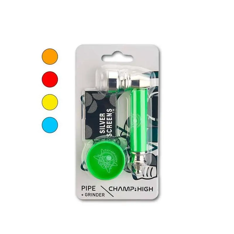 Pipa Metal +Rejillas + Grinder 30 mm. Mix Color