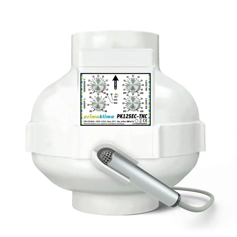 Extractor PK 125 mm. 680 m3 EC-THC Tempratura & Humedad Control