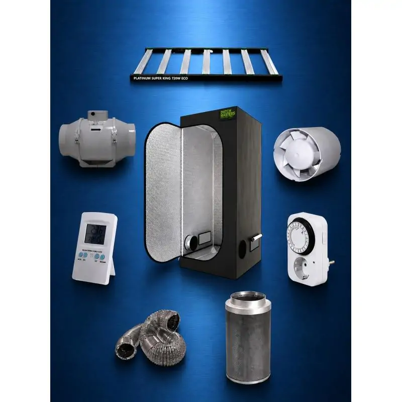 Kit Armario Dutch Master 120 x 120 x 200 cm + LED SUPER KING 720W 3.2µMol