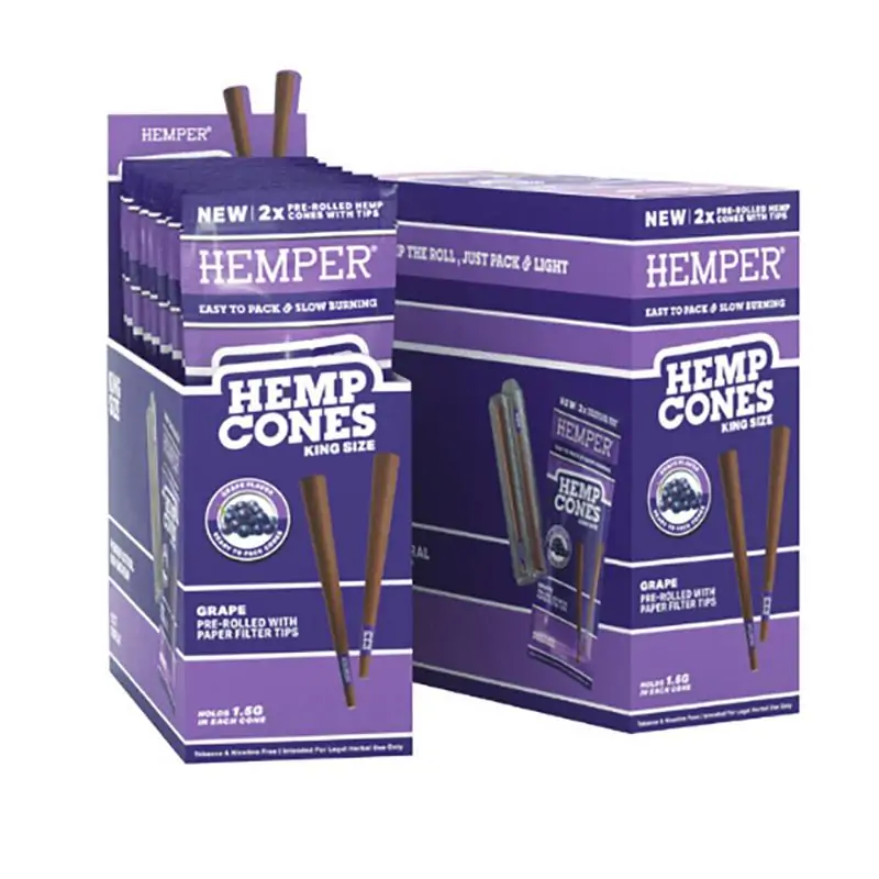 HEMPER CONOS KING SIZE GRAPE 2 CONOS