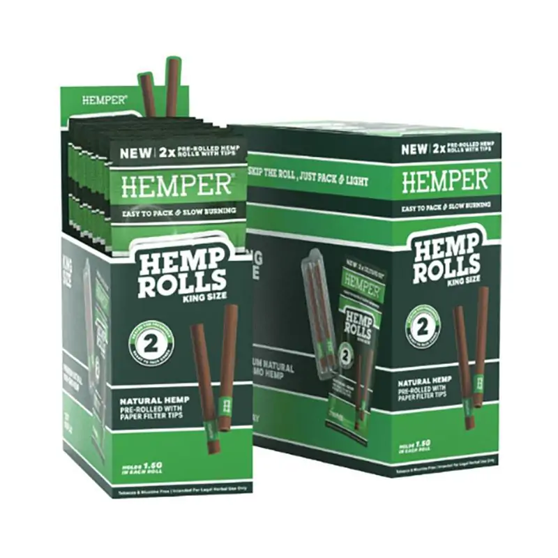 HEMPER ROLLS KING SIZE NATURAL HEMP 2 ROLLS