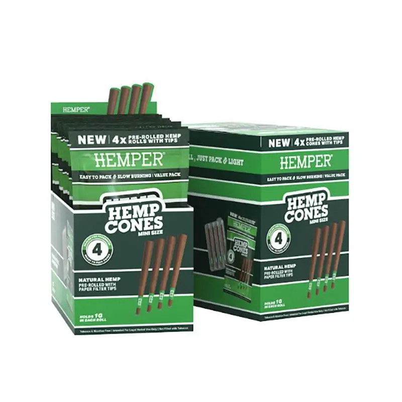 HEMPER CONOS 1.1/4 NATURAL HEMP 4 CONOS
