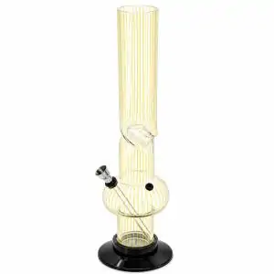 Bong Plastico Rayas Amarillas 15 cm