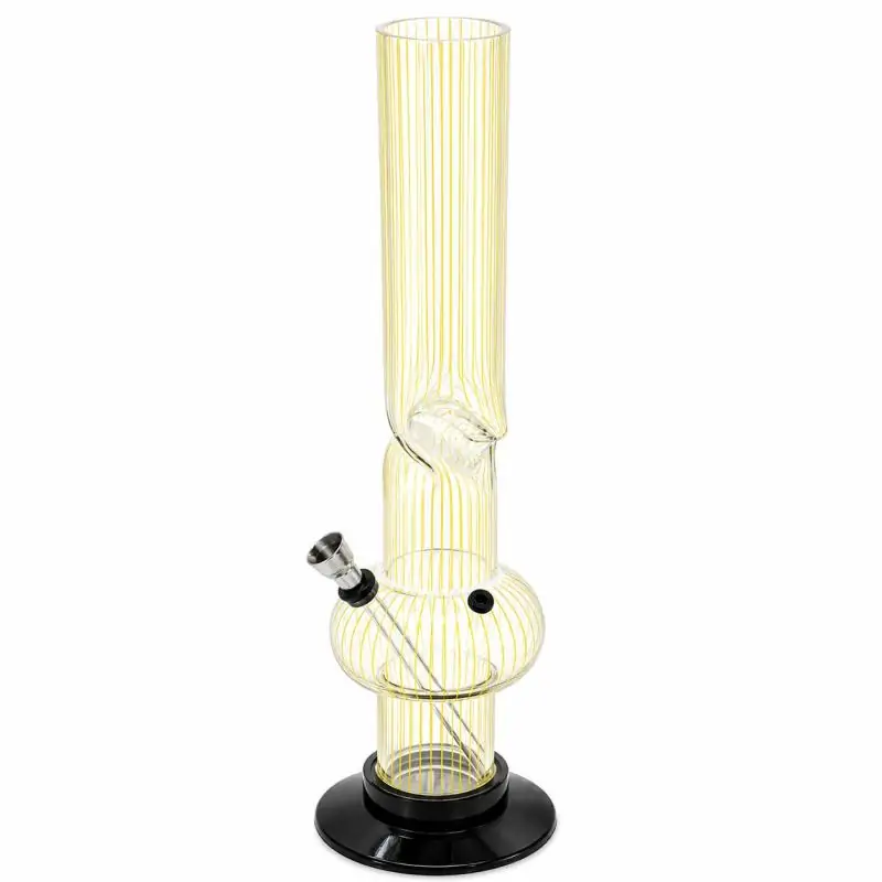 Bong Plastico Rayas Amarillas 15 cm