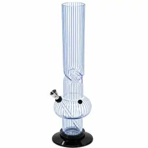 Bong Plastico Rayas Azules 15 cm
