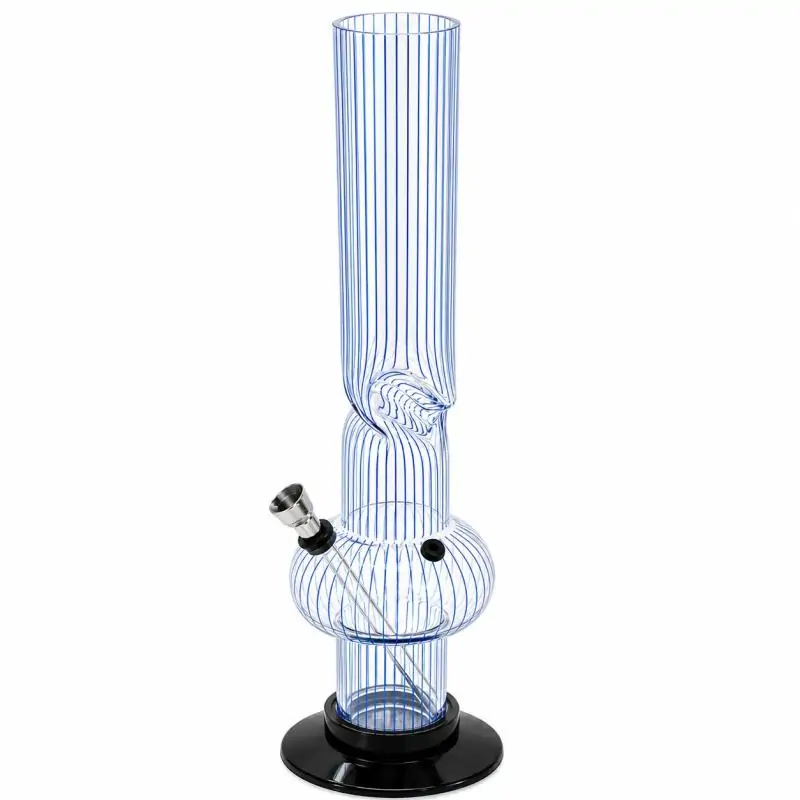 Bong Plastico Rayas Azules 15 cm