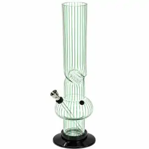 Bong Plastico Rayas Verdes 15 cm