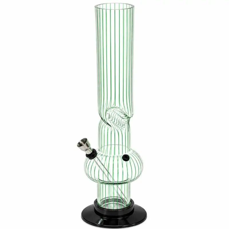 Bong Plastico Rayas Verdes 15 cm