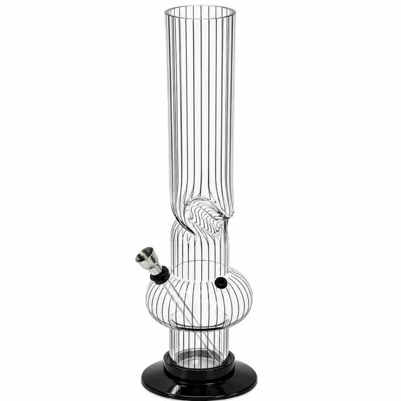 Bong Plastico Rayas Negras 15 cm