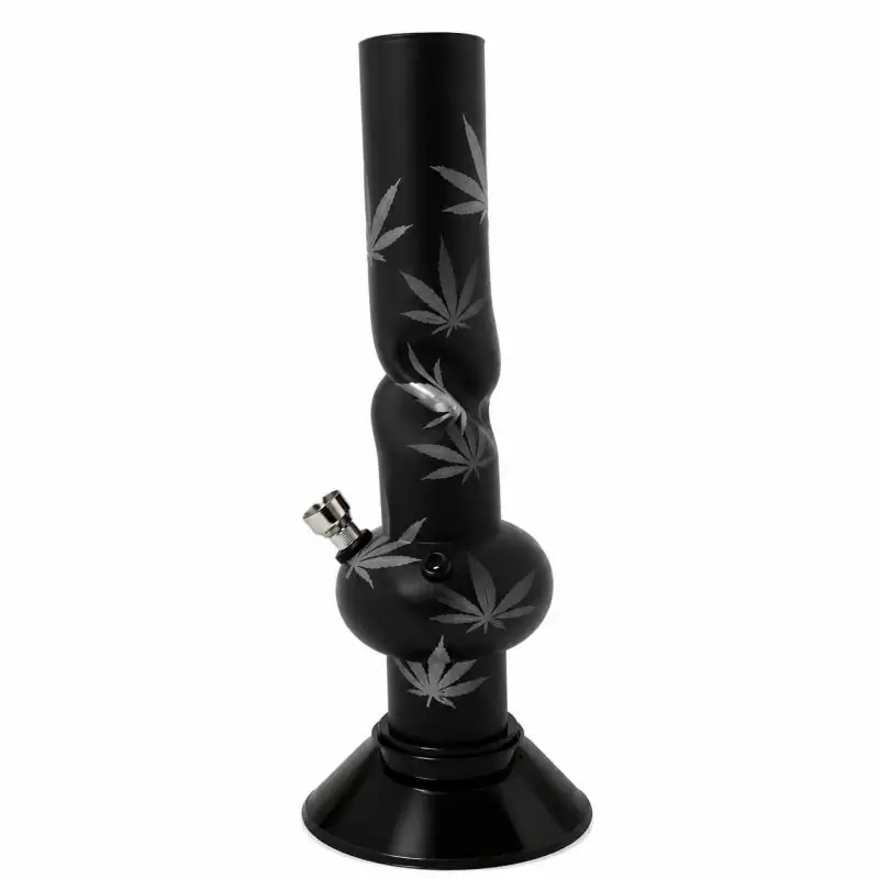 Bong Plastico Negro Hojas 15 cm