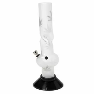 Bong Plastico Esmerilado Hojas 15 cm