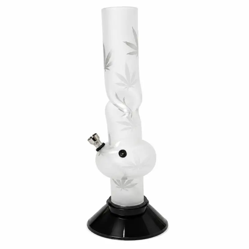 Bong Plastico Esmerilado Hojas 15 cm