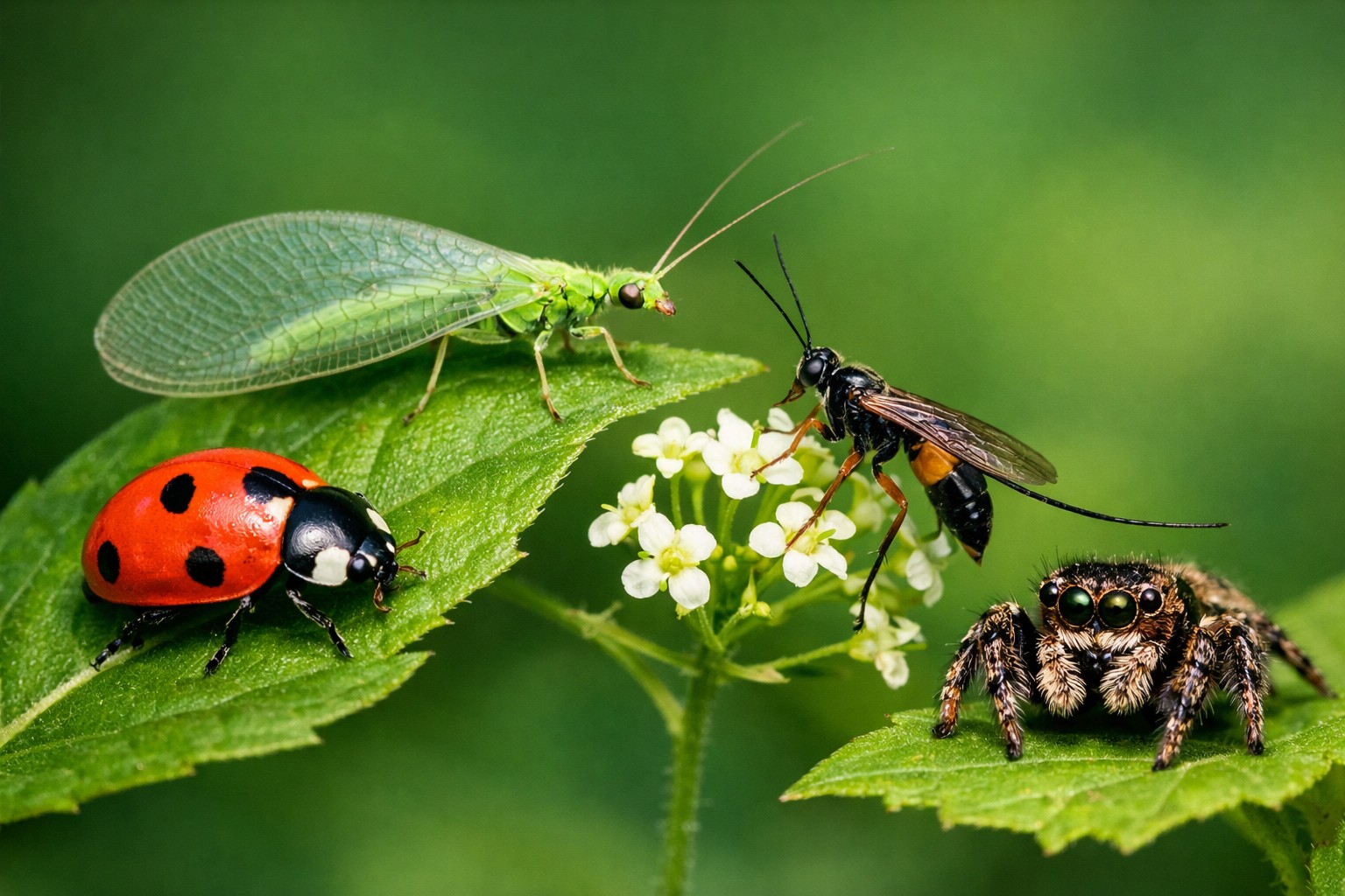 Insectos beneficiosos y perjudiciales del cannabis.